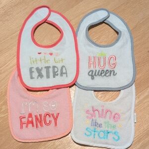 Colorful Baby Bib Set - Pink, Blue, Gray